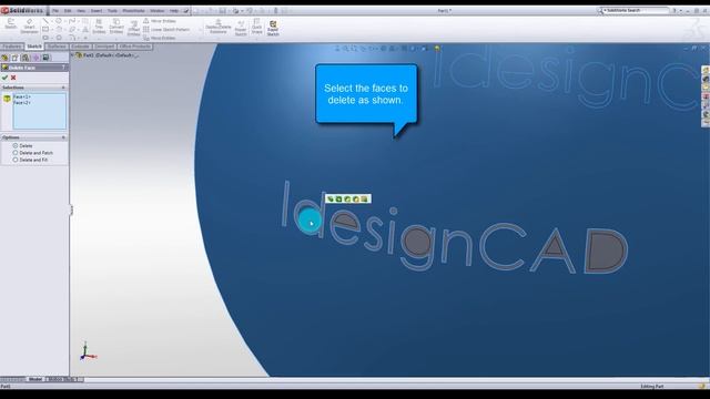 SolidWorks Tutorial: Engrave 3D Text On Sphere Surface