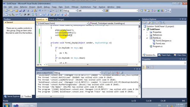 Gold Chaser 2D Game Windows Form C# Visual Studio смотреть онлайн