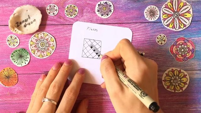 Уроки зентангла. Тангл Flukes