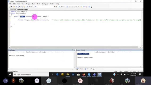 Lecture 2: Simple java program and How to compile and interpret the java program смотреть онлайн