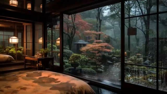 ☔️Open the window and Lie down in bed Let the sound of rain wash away your stress смотреть онлайн