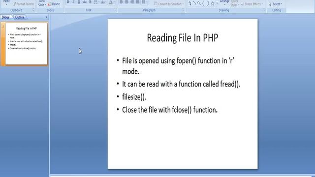 Reading File In PHP смотреть онлайн