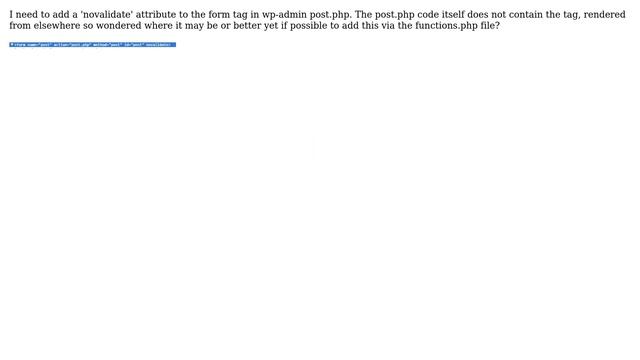 Wordpress: Adding attribute to the post.php form tag in wp-admin смотреть онлайн