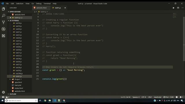 Arrow functions in Javascript | JavaScript Tutorial In Hindi #41 смотреть онлайн