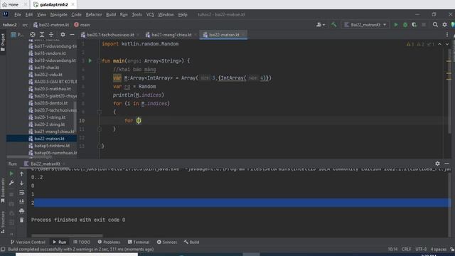 22. [ Android kotlin ] Array Kotlin - Mảng 2 chiều kotlin - lập trình cho dân trái ngành смотреть онлайн