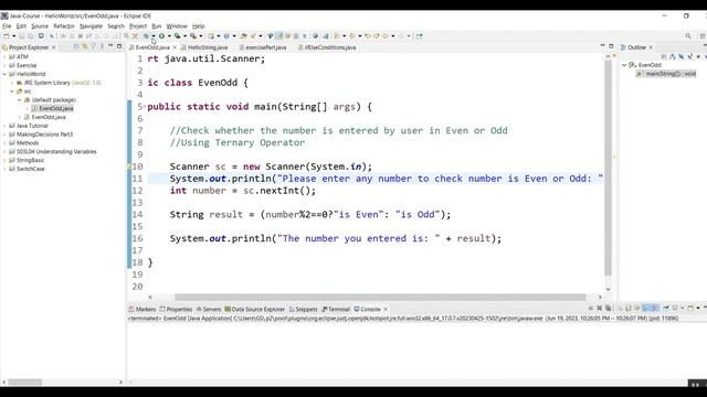 Java Program to check number, even or odd смотреть онлайн