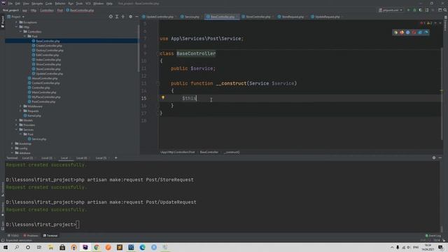 Laravel курс с нуля, база. 27. Класс Service в Laravel смотреть онлайн