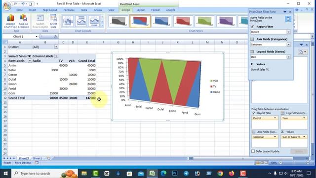 Pivot Chart Tools (Change chart type, Save as template & Manage template) in Excel Bangla : Part-51 смотреть онлайн