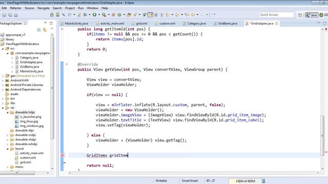 How to create GridView with ViewPager and indicator in android смотреть онлайн