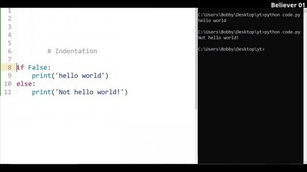 Identation in python in Telugu | Learn Python in Telugu | Lesson - 9