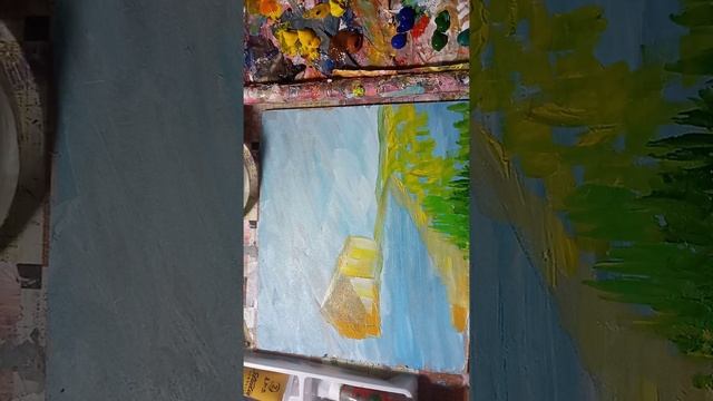 Вечернее рисование-1.ПРОВАНС.Быстрый акрил на картоне. смотреть онлайн