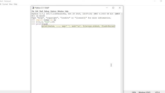 NumPy(Numeric Python)- creating a numpy array using Tuple Example смотреть онлайн