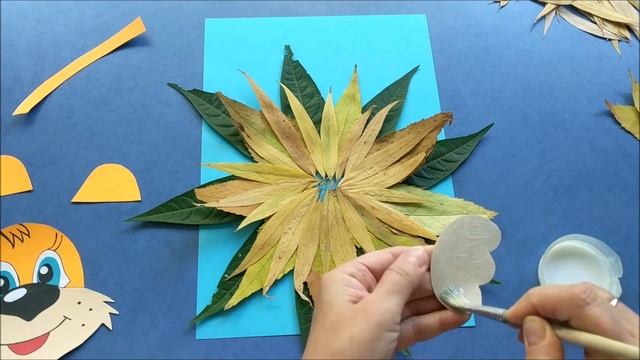 Осенняя поделка из листьев для школы | Autumn leaf craft смотреть онлайн