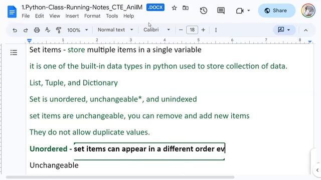 Python Sets - Lecture #27 – Chapter #17: by Anilkumar Manchikatla смотреть онлайн