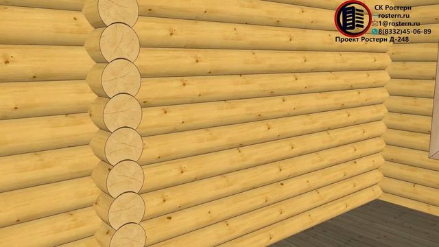 Деревянный, одноэтажный коттедж с 3-я спальными и собственной беседкой. Проект Ростерн Д-248 смотреть онлайн