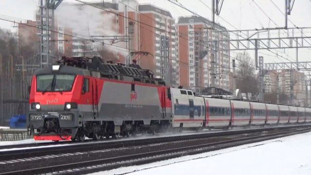 Электровоз ЭП20-008 со скоростным поездом "Стриж" №703 "Нижний Новгород - Москва" смотреть онлайн