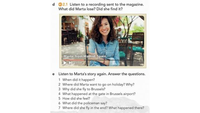 ENGLISH FILE pre-intermediate - 2A. OMG! Where"s my passport? p.14, ex.2.1 смотреть онлайн