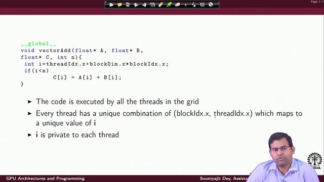 Lecture 10: Intro to CUDA programming (Contd.) смотреть онлайн