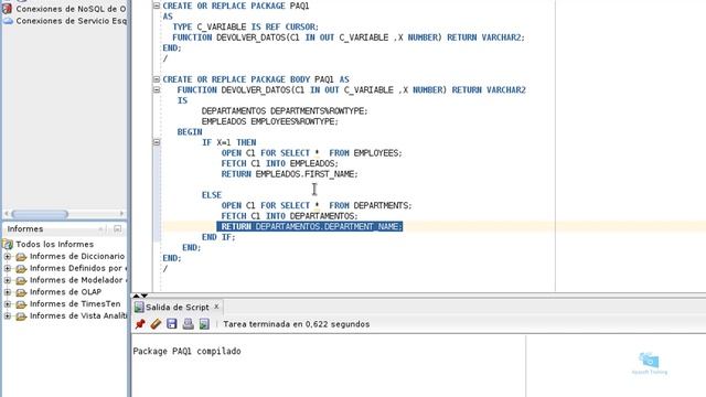 Curso Oracle PL/SQL avanzado: REF CURSORS en funciones смотреть онлайн