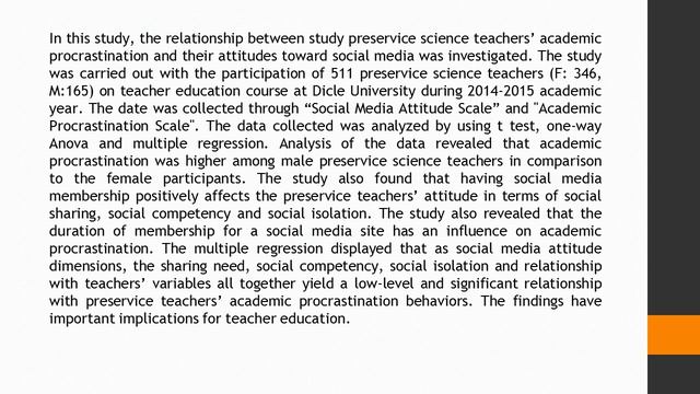 The Relationship between Academic Procrastination Behaviors of Preservice Science Teachers and Thei смотреть онлайн