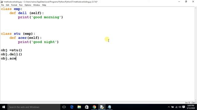 Python Tutorial in Hindi | method overriding in python | polymorphism | Manish Nain смотреть онлайн
