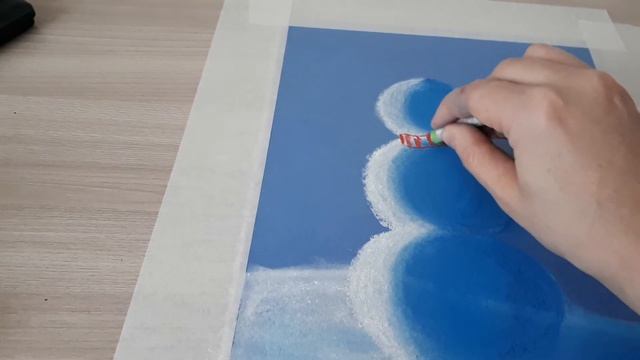 снеговик рисуем пастелью смотреть онлайн