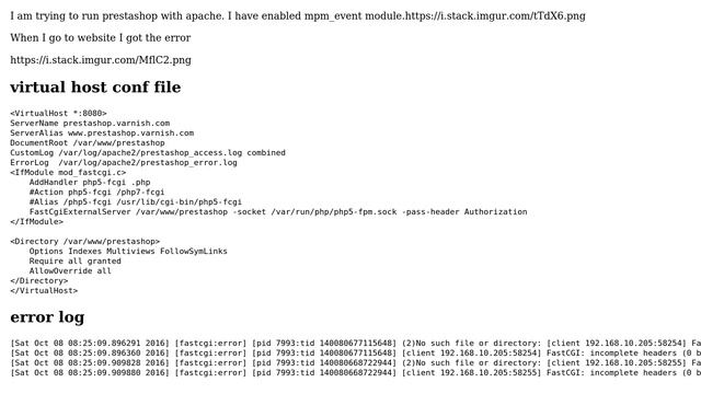 Prestashop with php-fpm gives uncomplete header error смотреть онлайн