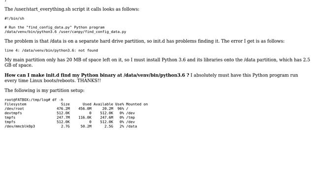 Run Python program on bootup/reboot, on separate partition in OpenWrt Linux смотреть онлайн