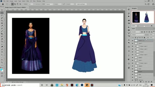 Digital Fashion Sketch | Designer- Amit Aggarwal | Fashion Illustrations by Sanyam Jain - Photoshop смотреть онлайн