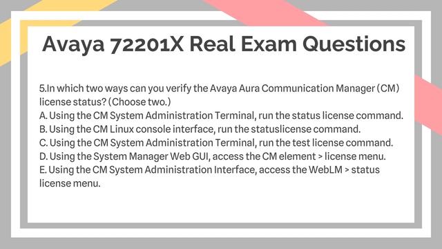 72201X Avaya Aura Core Components Support Certified Exam Real Updated Questions смотреть онлайн