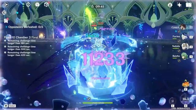 C1 Cyno Furina Quickbloom And C0 Ayato Soup - Genshin Impact Abyss 4.1 - Floor 12 9 Stars