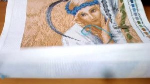 "Жница". Новая вышивка на канве с нанесенным рисунком. Начало.
