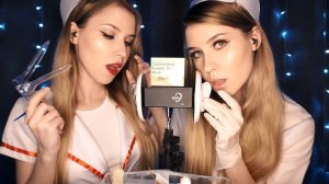 ASMR TWIN NURSE  DEEP EAR Cleaning  with Bubble Mask ✨ [Sub] АСМР Чистка Ушек