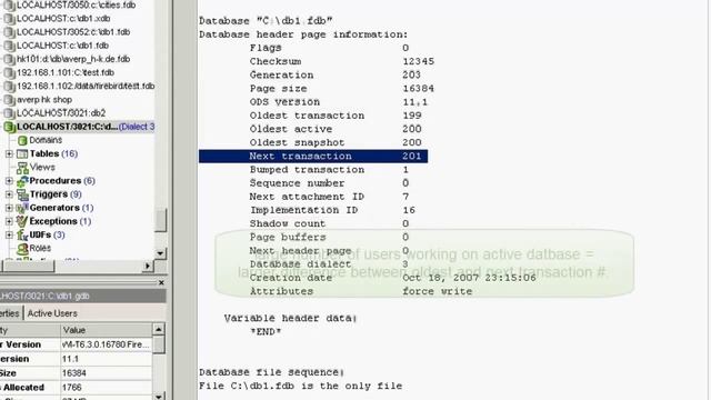Firebird Training for DB Admins: 06 Multi-generational architecture & database statistics смотреть онлайн