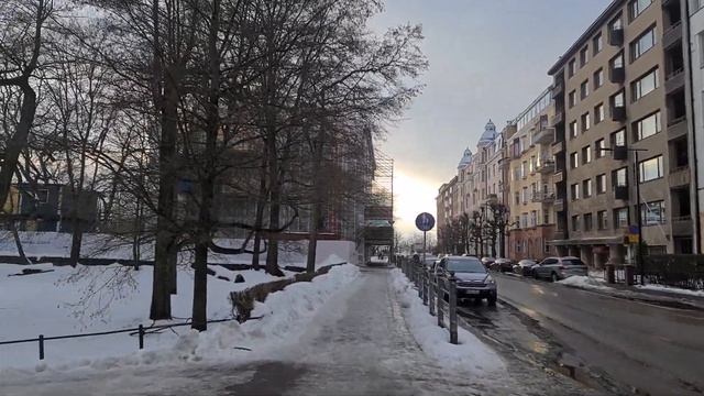Helsinki Finland Walk In Kaivopuisto, Eteläranta Part 2 (Jan 24th 2021)