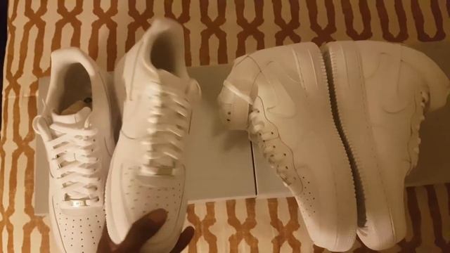 Air force 1 low vs Air force 1 mid white on white comparison смотреть онлайн