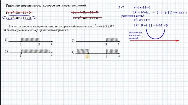 ОГЭ математика все 13 задания (бывшие 15) Ященко Решу ОГЭ. УРОК 3. Полные квадратные неравенства смотреть онлайн