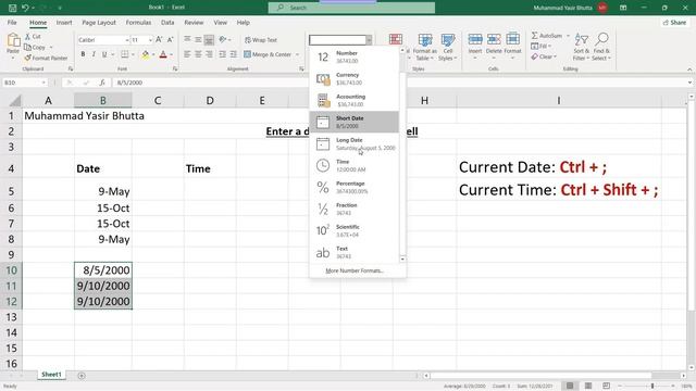 How to: Enter a dates or a time in a cell | Microsoft Excel смотреть онлайн