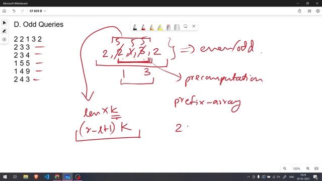 D. ODD QUERIES | CODEFORCES ROUND #859 | Solution | Detailed Explanation | Code | Java | Div2 | смотреть онлайн