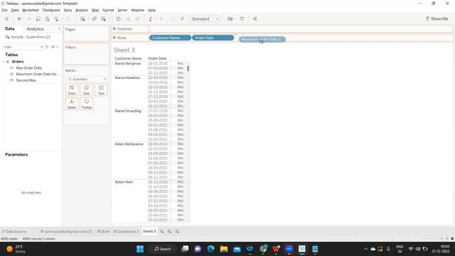 Tableau Interview Scenario | Second Max Order for Each Customer смотреть онлайн
