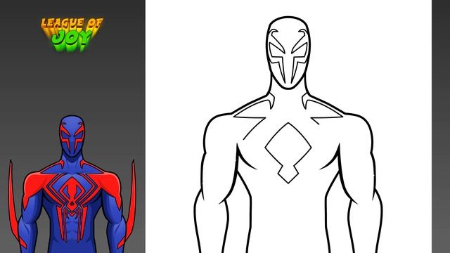 How to DRAW SPIDER MAN 2099 [ Spider-Man: Across the Spider-Verse ] - step by step tutorial смотреть онлайн