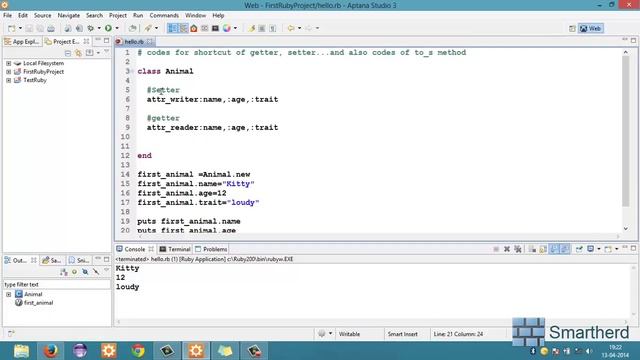 #16 Ruby Tutorial: Codes for shortcut of getter, setter and also for to_s method смотреть онлайн