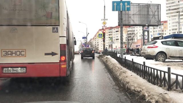 Перекресток Юрша-Уинская. Как на экзамене проехать прямо, снизу вверх, и не получить 5 баллов. смотреть онлайн