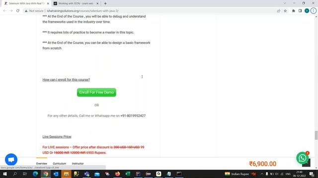 Selenium with Java Day 1 Video On 6th Dec 2022. Call or WhatsApp us on +91-8019952427 to Enroll смотреть онлайн