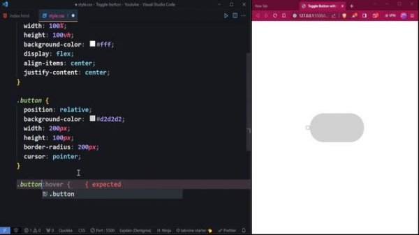 Designing a Toggle Button Using HTML and CSS