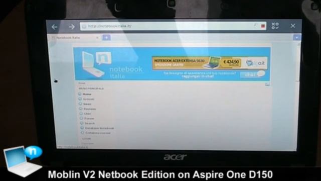 Moblin V2 Netbook Edition On Acer Aspire One D150