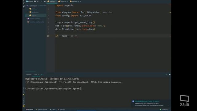 Разработка Telegram Bot на Python. (1. Создание эхо-бота) смотреть онлайн