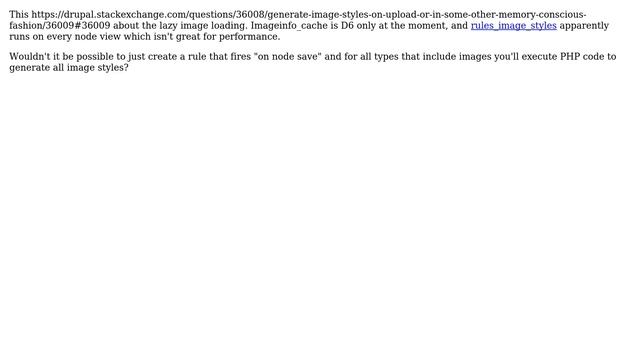 Drupal: Generate image styles with a rule on "node save"? смотреть онлайн