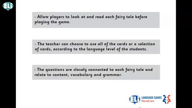 Настольная игра "Fairy Tales in Games" (Английский язык) смотреть онлайн