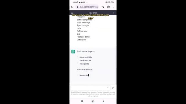 Como usar o Chat GPT no dia a dia, exemplo organizar a lista do mercado смотреть онлайн